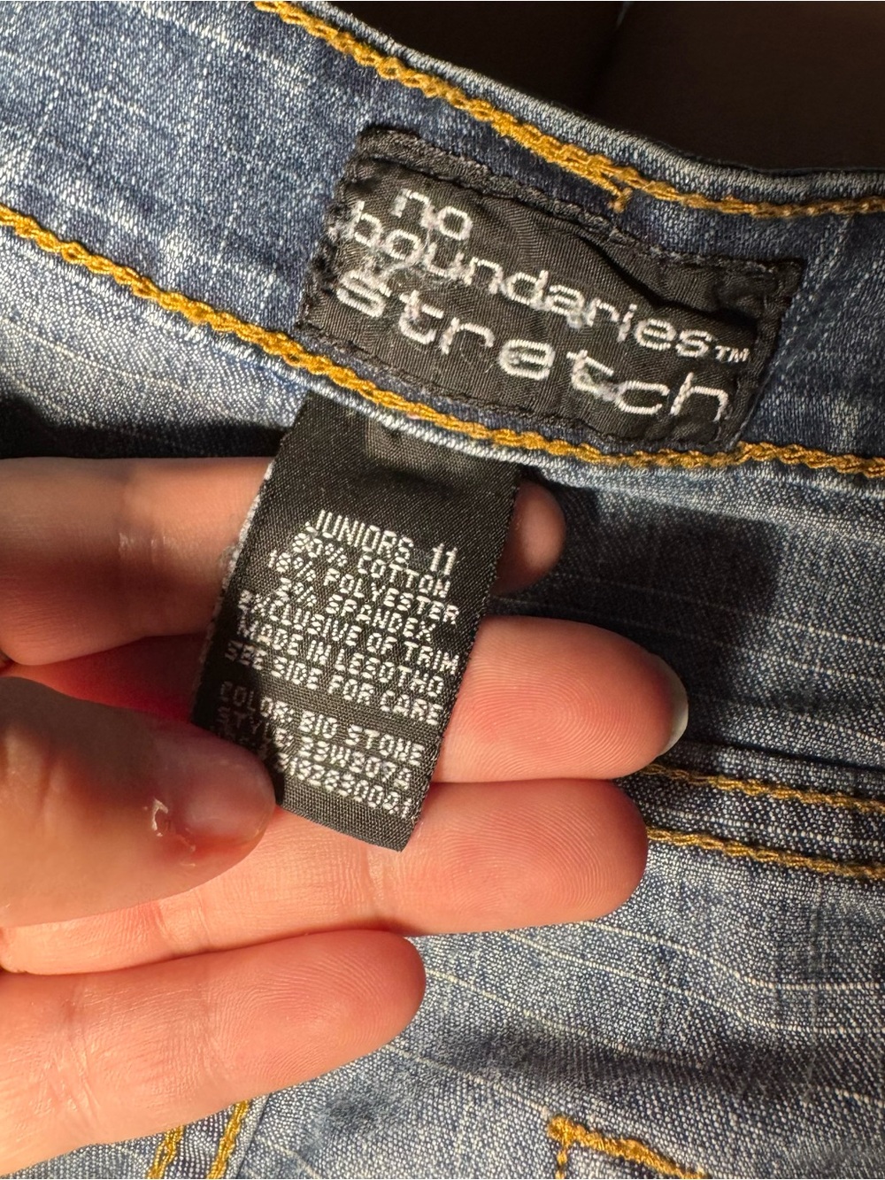 Vintage Y2K No Boundaries blue denim micro shorts with belt Junior Size 11🪷 - Picture 3 of 6
